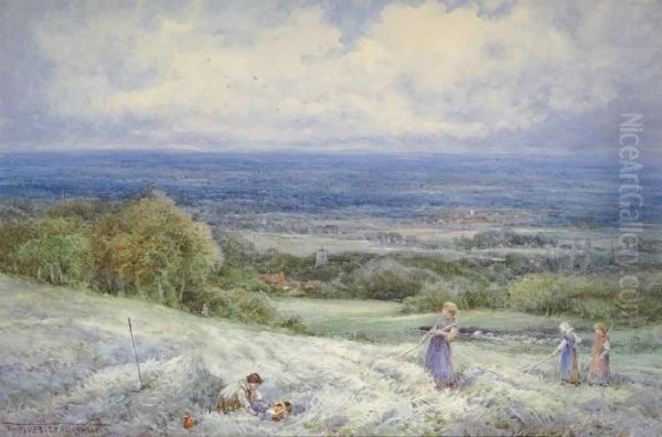 In A Hayfield, Near Wantage, Oxfordshire by Henry John Sylvester Stannard