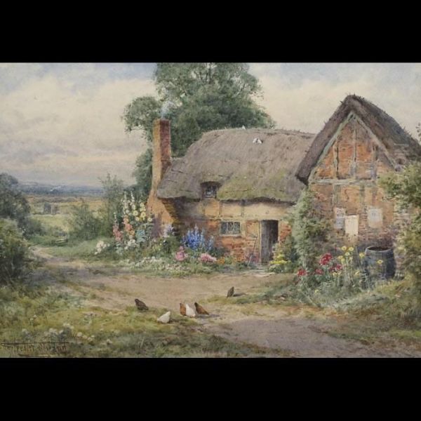 For Sale In A Berkshire Lane Oil Painting by Henry John Sylvester Stannard