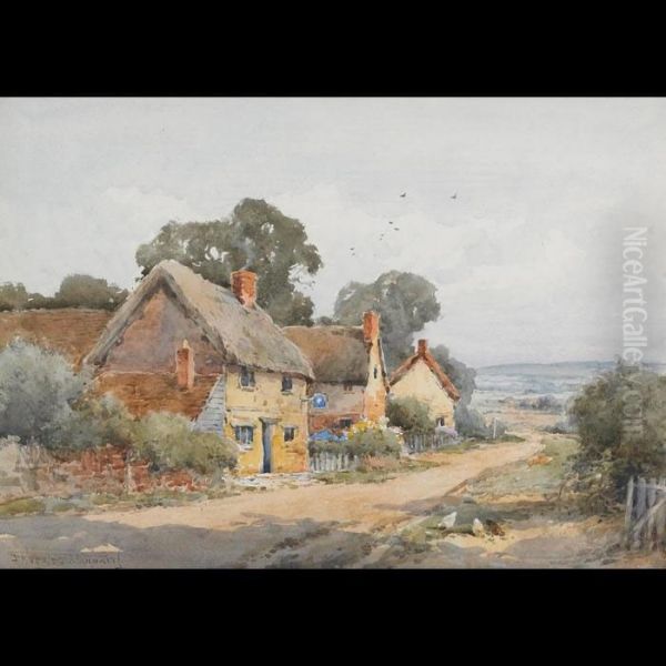 Near Lambourn, Berkshire; Near Ampthill, Bedford Oil Painting by Henry John Sylvester Stannard