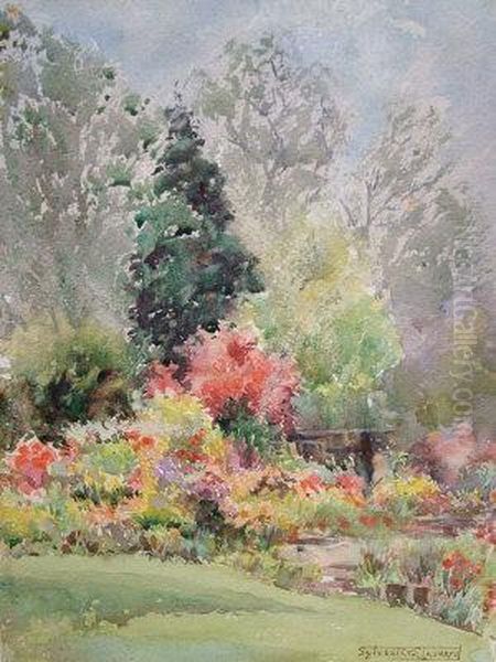 Summer Garden; Watercolour, Signed, 39x29cm Oil Painting by Henry John Sylvester Stannard