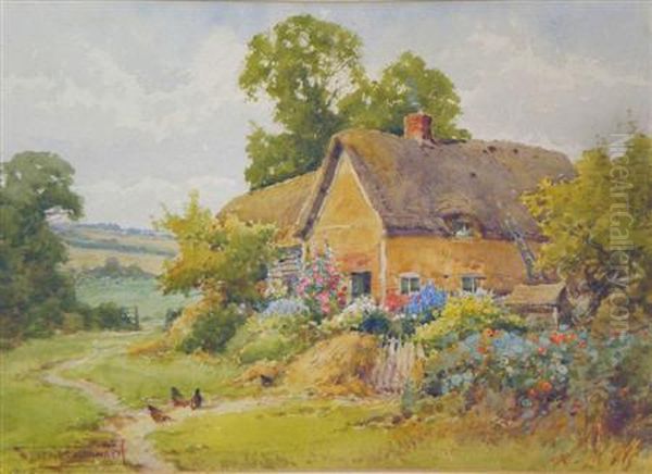 Hens On A Summer's Day Oil Painting by Henry John Sylvester Stannard