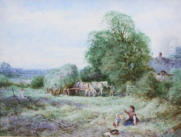 Harvest Time Oil Painting by Henry John Sylvester Stannard