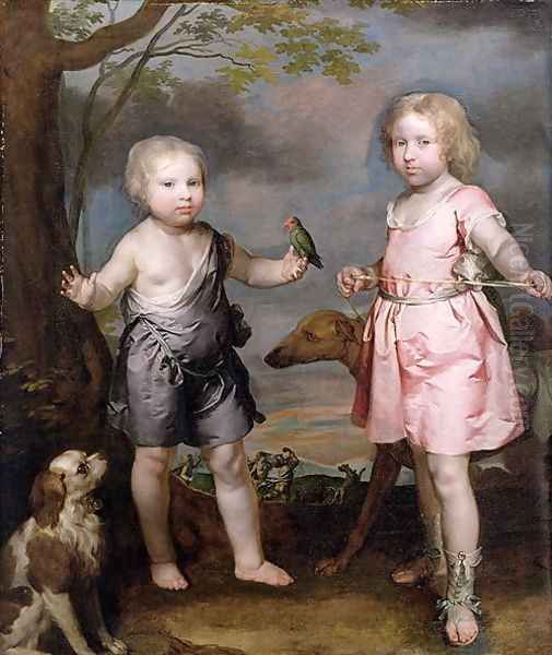 Lord John Hay and Charles, Master of Yester later Third Marquis of Tweeddale c.1670 Oil Painting by Gerard Soest