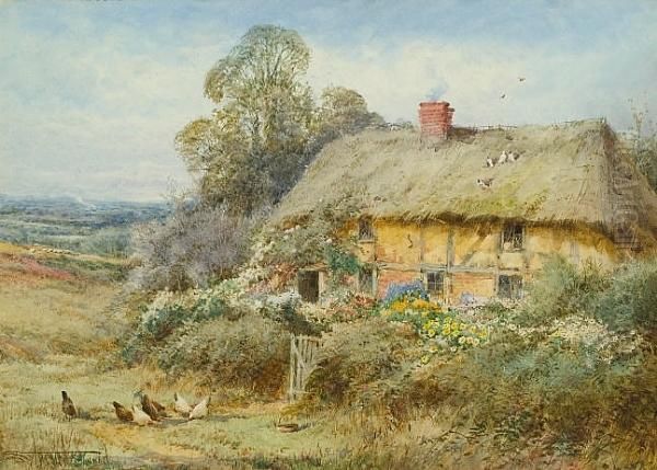 Country Cottage Oil Painting by Henry John Sylvester Stannard