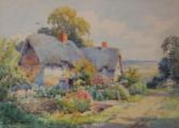 Thatched Cottages In Summer Oil Painting by Henry John Sylvester Stannard