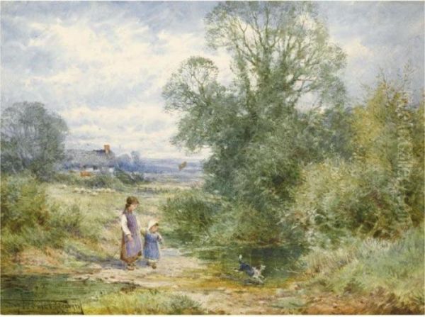 Over The Stepping Stones Oil Painting by Henry John Sylvester Stannard