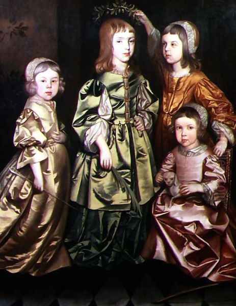 Group portrait of four children, c.1650 Oil Painting by Gerard Soest