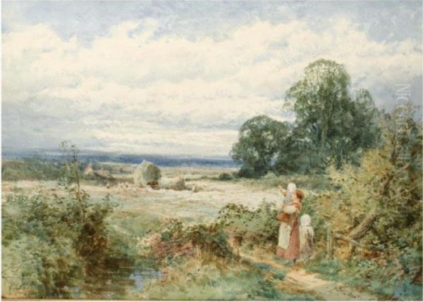 Harvesting At Eversholt, Bedfordshire by Henry John Sylvester Stannard