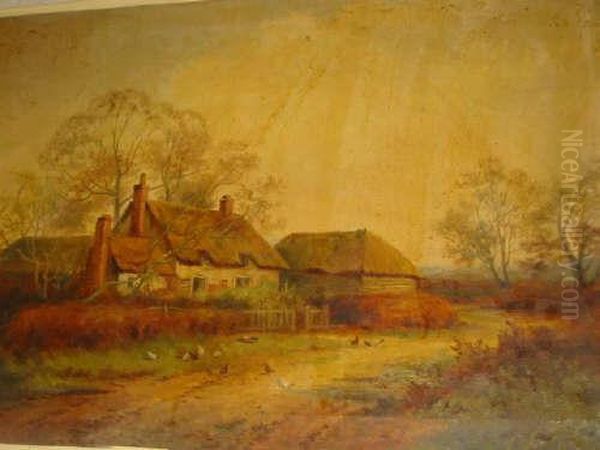 Rural Scenes With Thatched Cottages by Henry John Sylvester Stannard