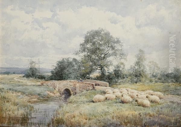 Rye Bridge, Ashtead Common Oil Painting by Henry John Sylvester Stannard