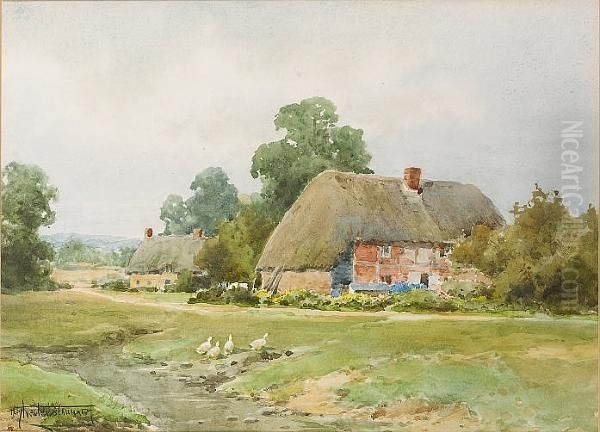 Old Alesford, Hants Oil Painting by Henry John Sylvester Stannard