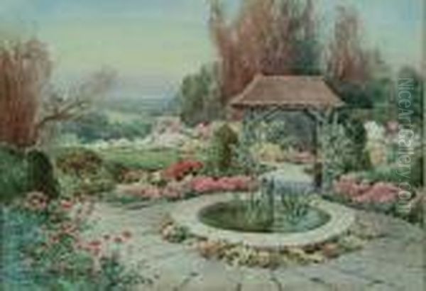 'josiah And Sarah Wedgwood's Garden' Oil Painting by Henry John Sylvester Stannard