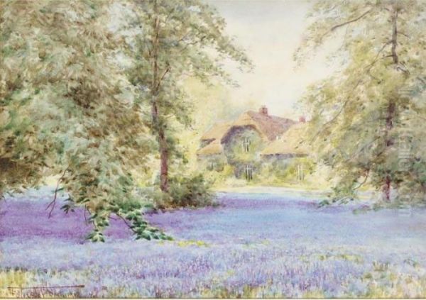 Bluebells By The Queen's Cottage, Kew Gardens Oil Painting by Henry John Sylvester Stannard