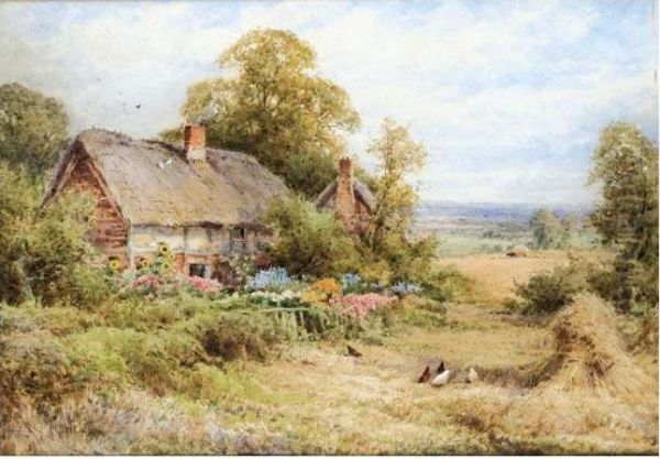 At Cuxham, Oxfordshire; In September At Keysoe, Bedfordshire Oil Painting by Henry John Sylvester Stannard