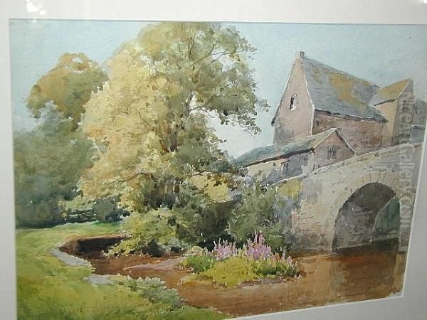 House By The Bridge Oil Painting by Henry John Sylvester Stannard