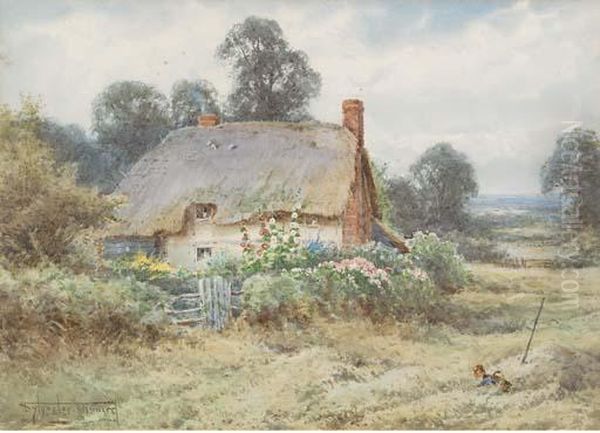 A Cottage, Kimbolton, Bedfordshire Oil Painting by Henry John Sylvester Stannard