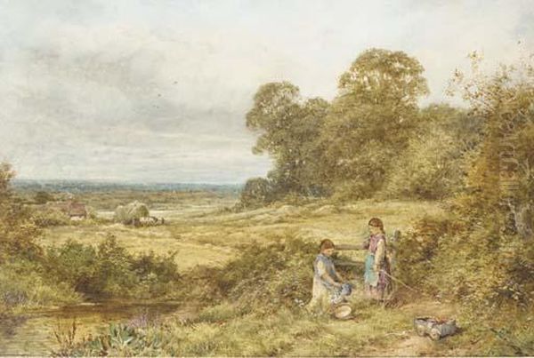 Collecting Summer Flowers Oil Painting by Henry John Sylvester Stannard