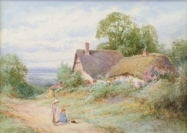 Near Stratford On Avon Oil Painting by Henry John Sylvester Stannard