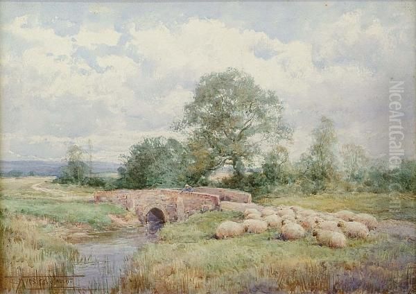 Rye Bridge, Ashtead Common Oil Painting by Henry John Sylvester Stannard