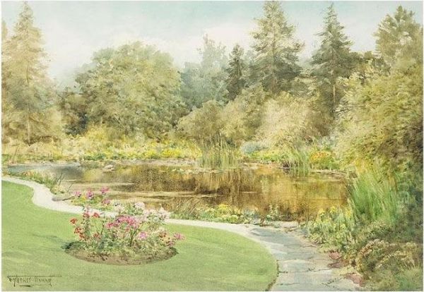 The Garden Pond by Henry John Sylvester Stannard