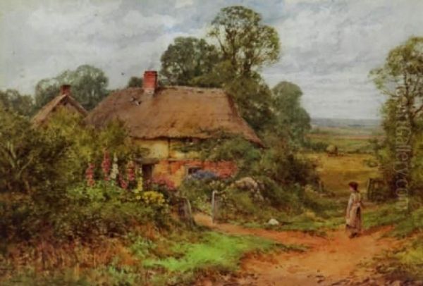 Shepherd's Cottage Oil Painting by Henry John Sylvester Stannard