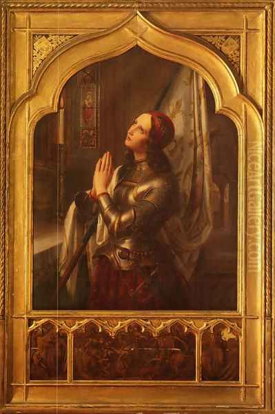 Joan of Arc In Prayer Oil Painting by Hermann Anton Stilke