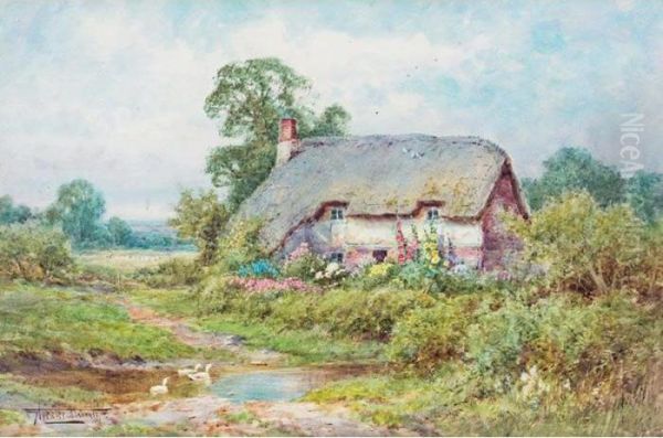 The Duck Pond Oil Painting by Henry John Sylvester Stannard