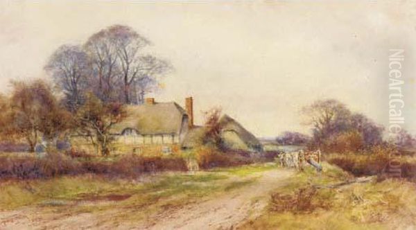 An Old Bedfordshire Cottage by Henry John Sylvester Stannard