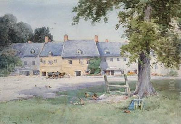 The Village Green, Stow-on-the-wold, Gloucestershire Oil Painting by Henry John Sylvester Stannard