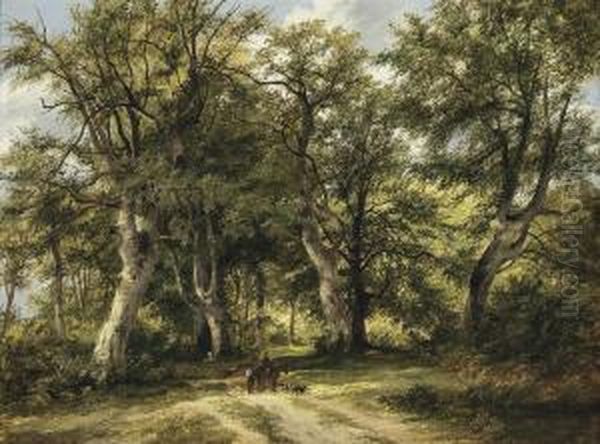 View In Winsdor Great Park Oil Painting by James Stark