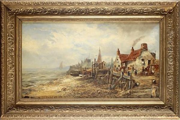 East Coast Village Scene Oil Painting by James Stark