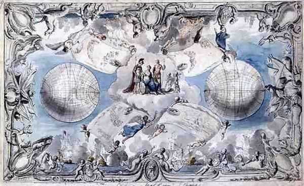 Design for a painted ceiling, 1758 Oil Painting by Michael Henry Spang