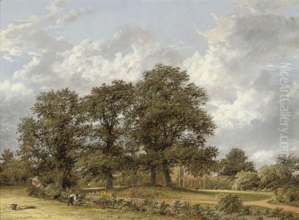 Garden, White Waltham, Maidenhead Oil Painting by James Stark