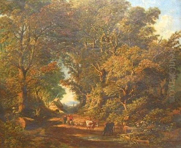 A Pastoral Landscape Oil Painting by James Stark