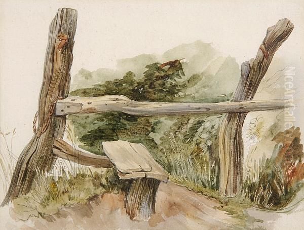 Study Of A Stile Oil Painting by James Stark