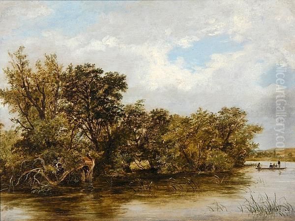 Magpie Island, Henley On Thames Oil Painting by James Stark