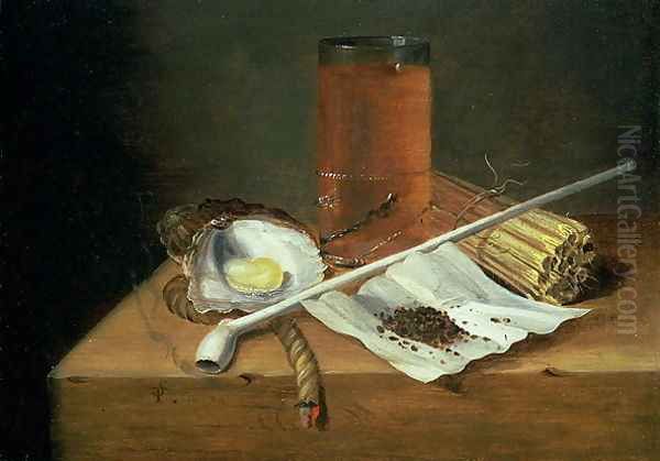 Still life with Smoking Requisites, 1659 Oil Painting by Casparus Smits