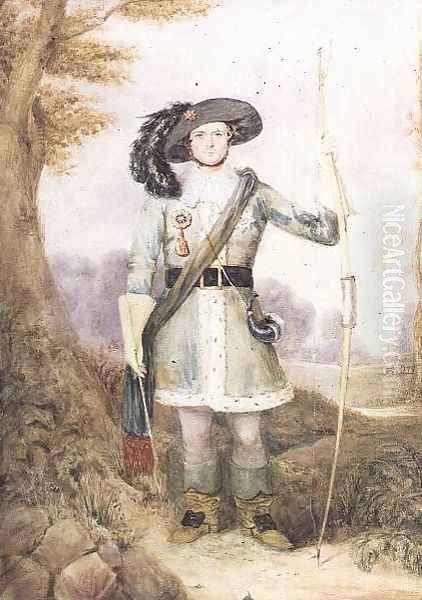 A New Forest Archer, 1849 Oil Painting by J.F. Sharpe