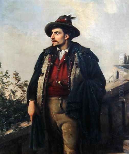 Young Italian, 1868 Oil Painting by Carl Maria Seyppel