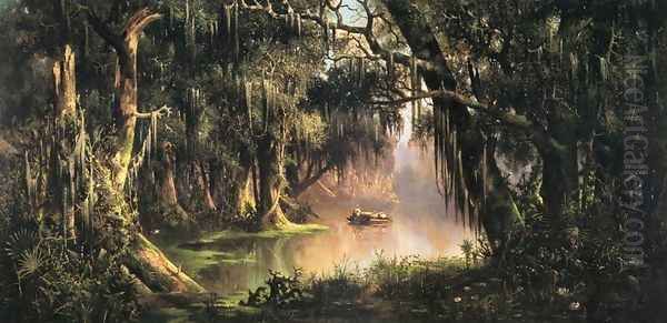 Bayou Teche Oil Painting by Meyer Straus