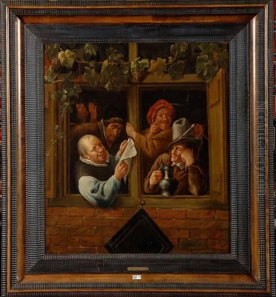 Rhetoriciens A Une Fenetre Oil Painting by Jan Steen