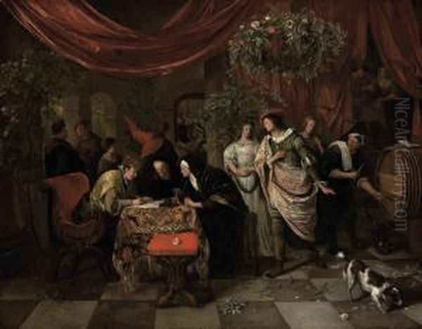 The Marriage Of Tobias And Sarah Oil Painting by Jan Steen