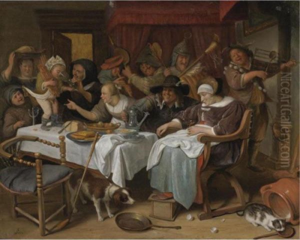 The Twelfth Night Oil Painting by Jan Steen