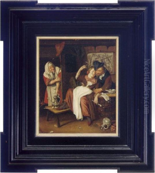 A Couple Merrymaking Oil Painting by Jan Steen