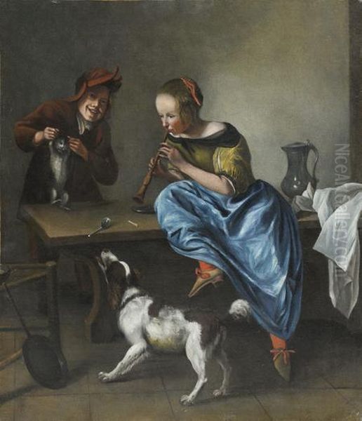 La Danse Du Chat Oil Painting by Jan Steen