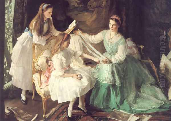 A Tangled Skein Oil Painting by George Harcourt Sephton