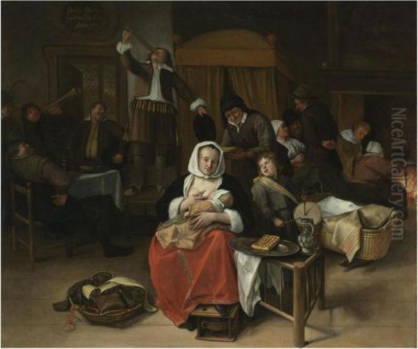 The Prince's Birthday (prinsjedag, 14th November) Oil Painting by Jan Steen