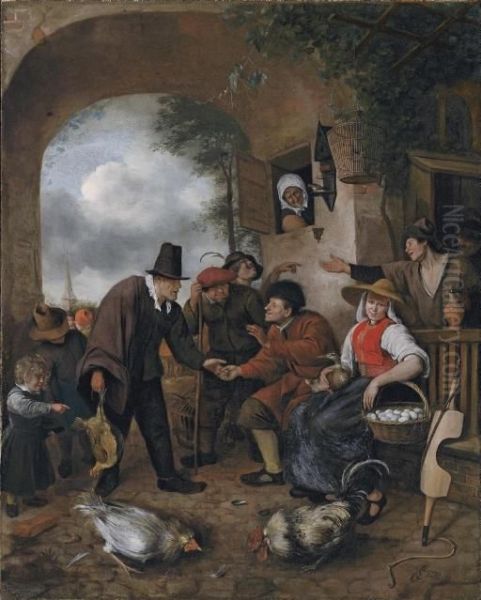 The Poultry-seller Oil Painting by Jan Steen