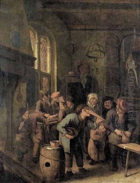 Eine Frohliche Bauerngesellschaft. Oil Painting by Jan Steen