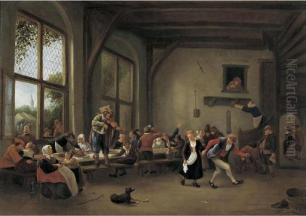 A Country Wedding Oil Painting by Jan Steen